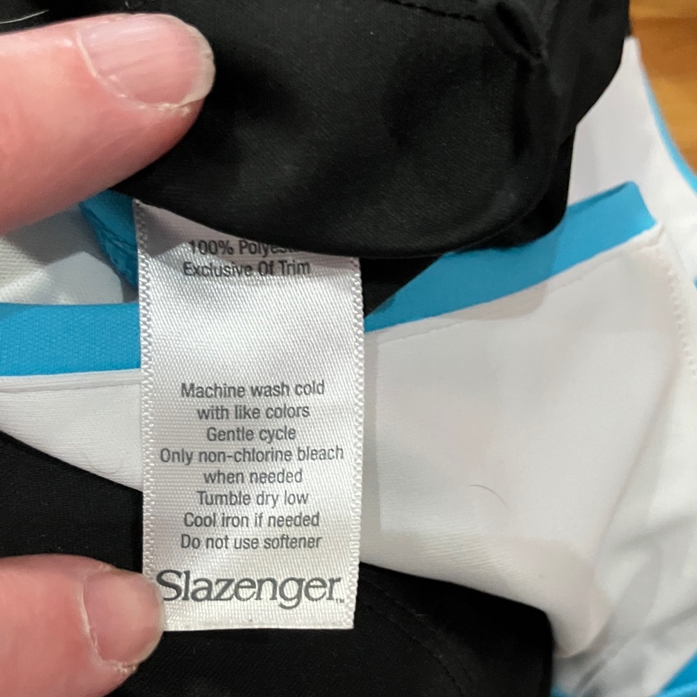 Slazenger Black, White and Aqua Sleeveless Polo Tank EUC - Picture 5 of 5